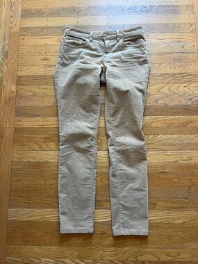 Tory Burch Slim Skinny Cordoroy Pants in Khaki